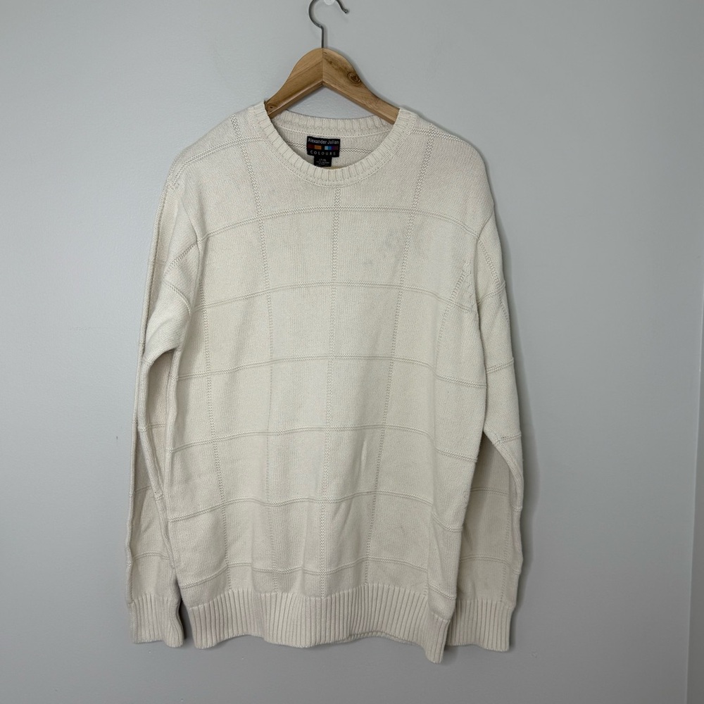 Colours by Alexander Julian Men’s 100% Cotton Sweater Size LT Vintage Chunky